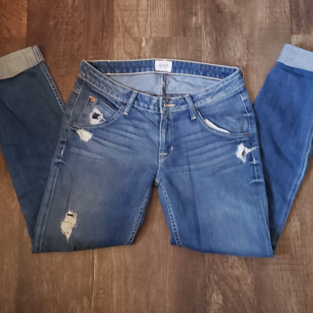Hudson Triangle flap cuffed capri Jeans size 28